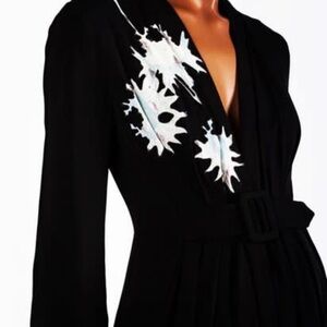 Ebony and Blue Snowflake Batik Lounging Robe / Kimono